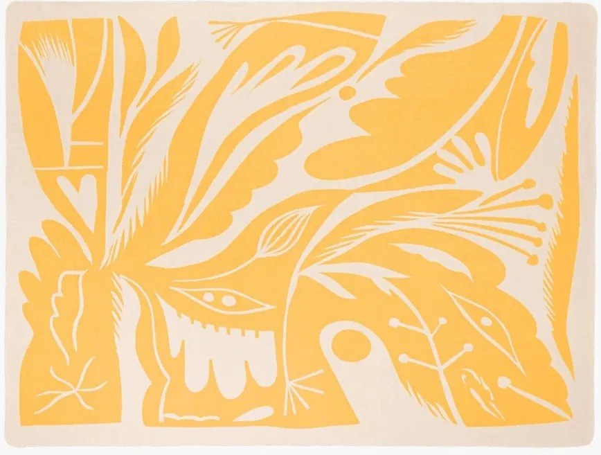 Жълто одеяло 165x200 cm Lino – noo.ma