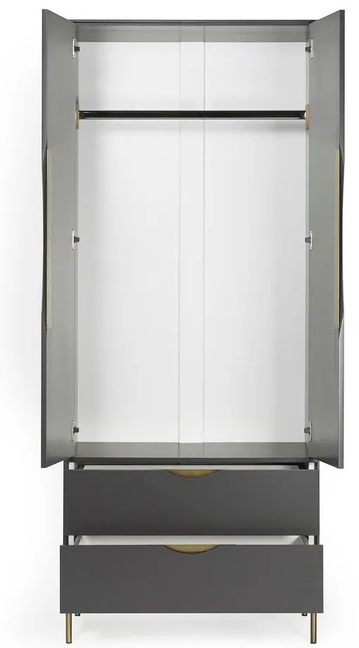 Тъмно сив гардероб 80x195 cm Kobe - Woodman