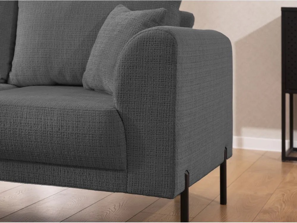 Тъмносив шенилов ъглов диван (ляв ъгъл/L форма) Mauris – Ropez