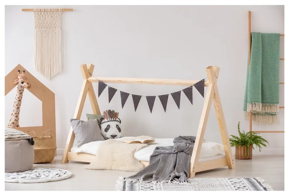 Легло за къща от борова дървесина Mila TP, 80 x 160 cm - Adeko