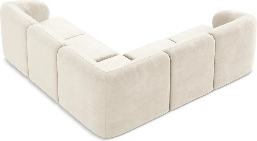 Бежов шенилов ъглов диван Lani – Makamii