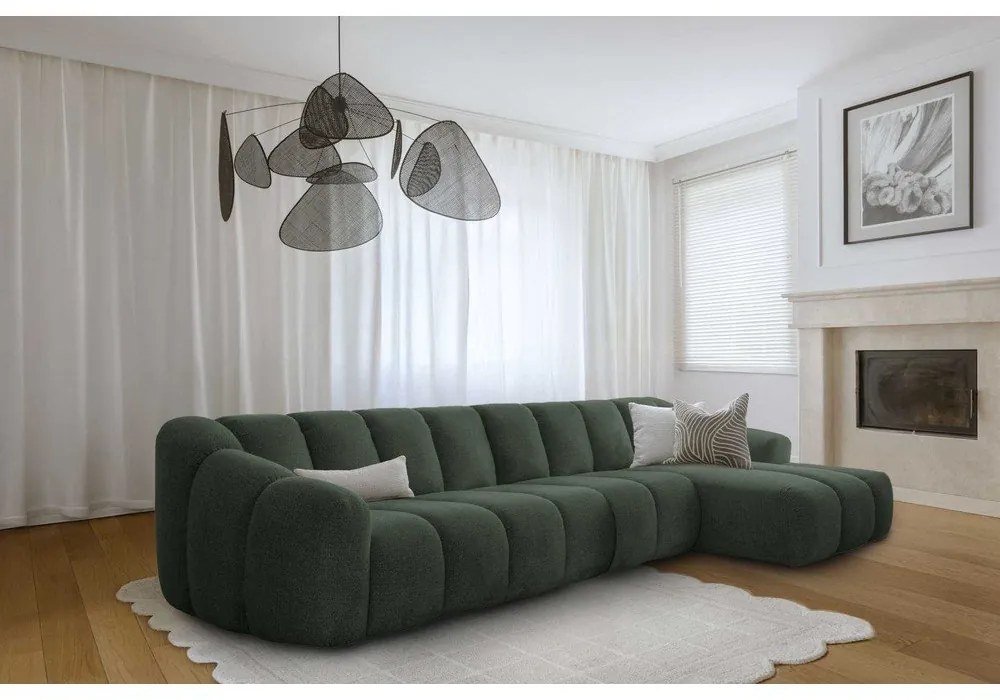 Тъмнозелен ъглов диван (десен ъгъл) Shell – Miuform