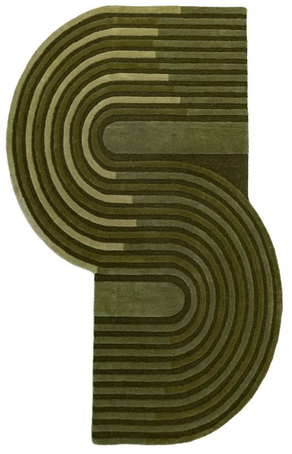 Зелен ръчно изработен вълнен килим 200x290 cm Conway Retro – Flair Rugs