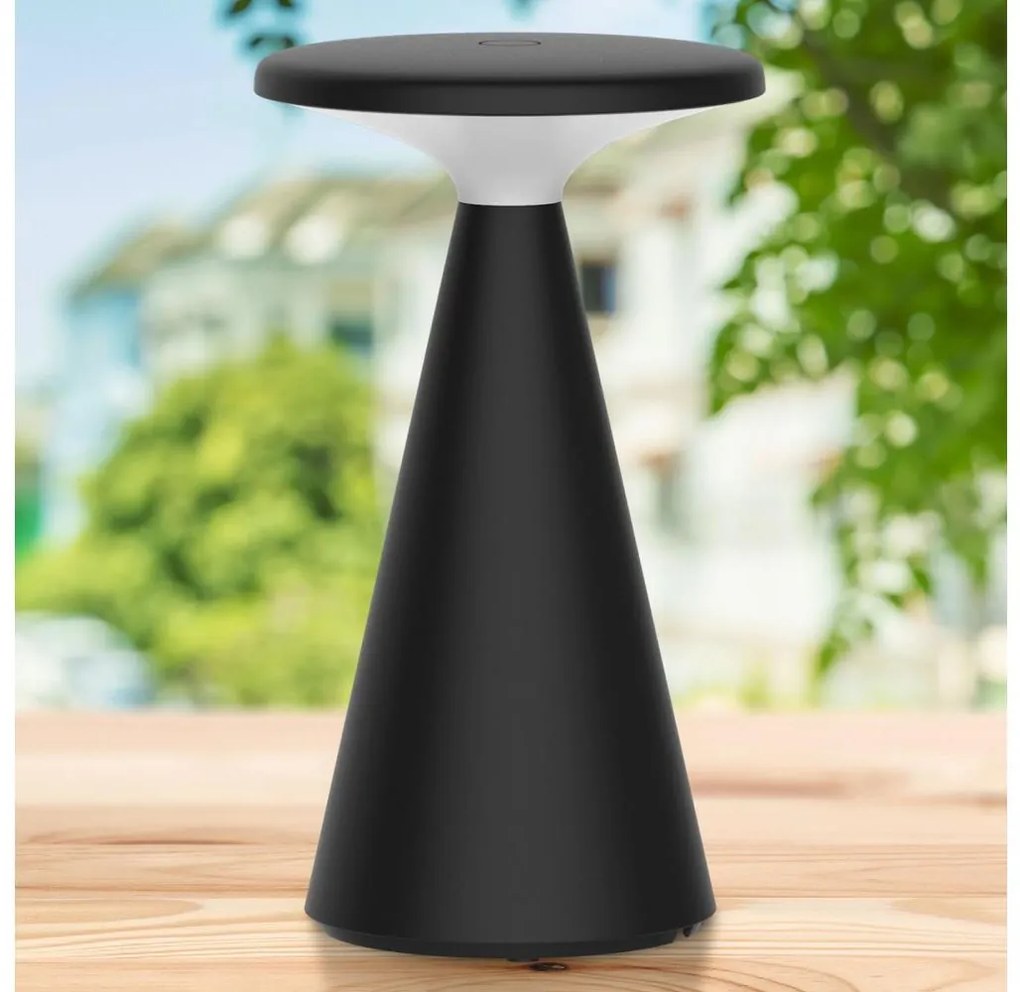 LED настолна лампа PAROS LED/1,8W/5V USB 1800 mAh IP44 черна