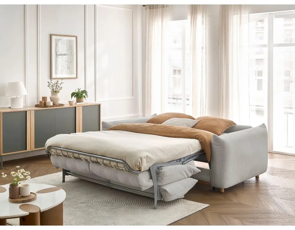 Светлосив сгъваем диван 214 cm Ernest – Bobochic Paris