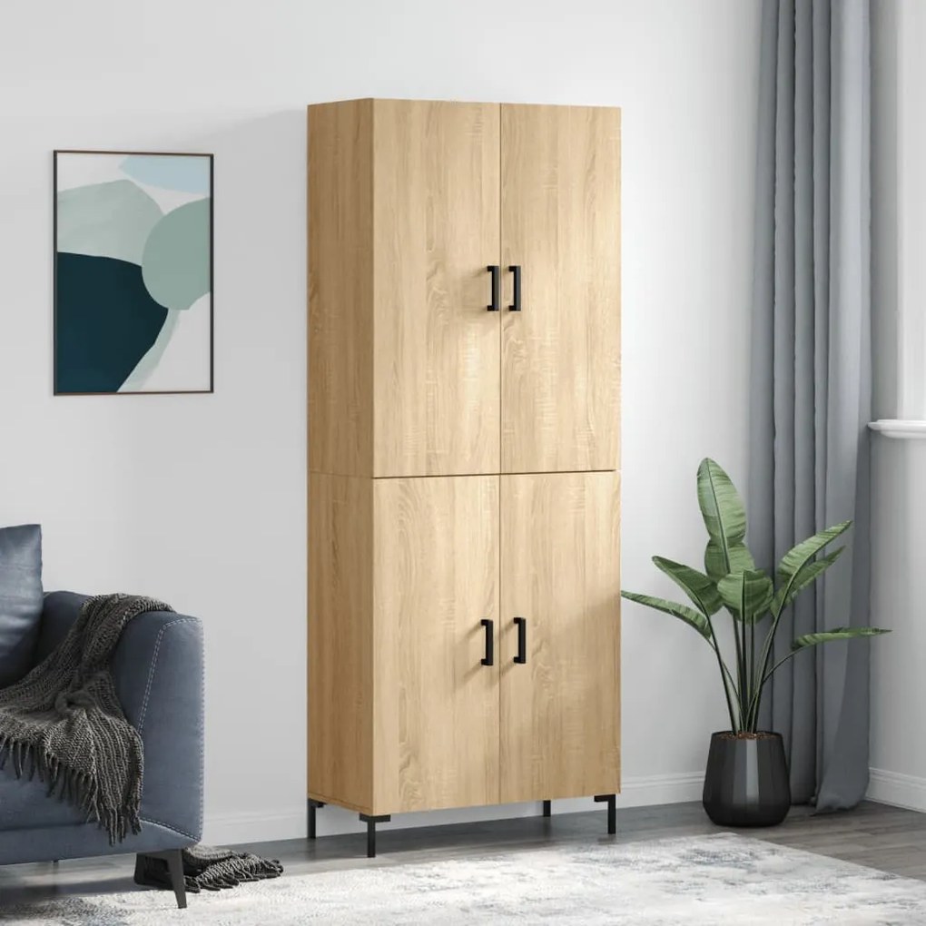 3195678 vidaXL Висок шкаф, дъб сонома, 69,5x34x180 см, инженерно дърво