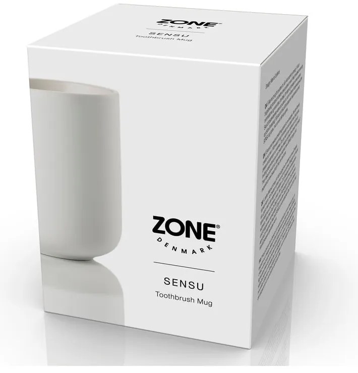 Бяла керамична чаша за четки за зъби Sensu – Zone