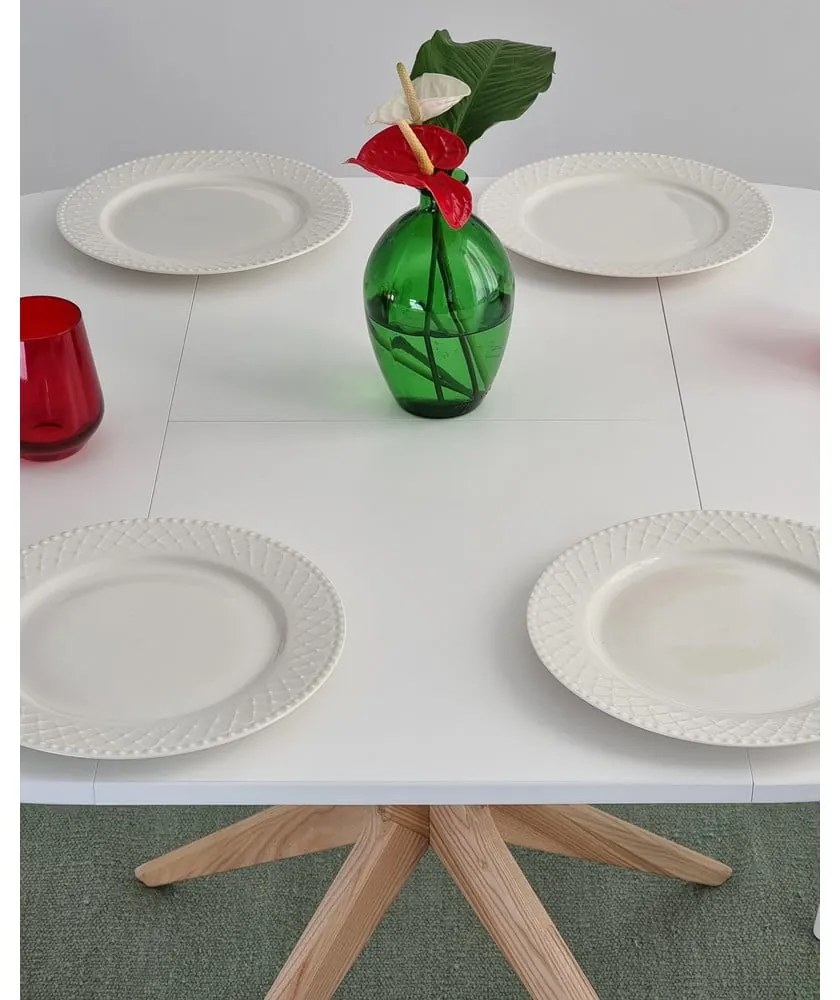 Кръгла сгъваема трапезна маса с допълнителна плоча ø 90 cm Jubi – Ragaba