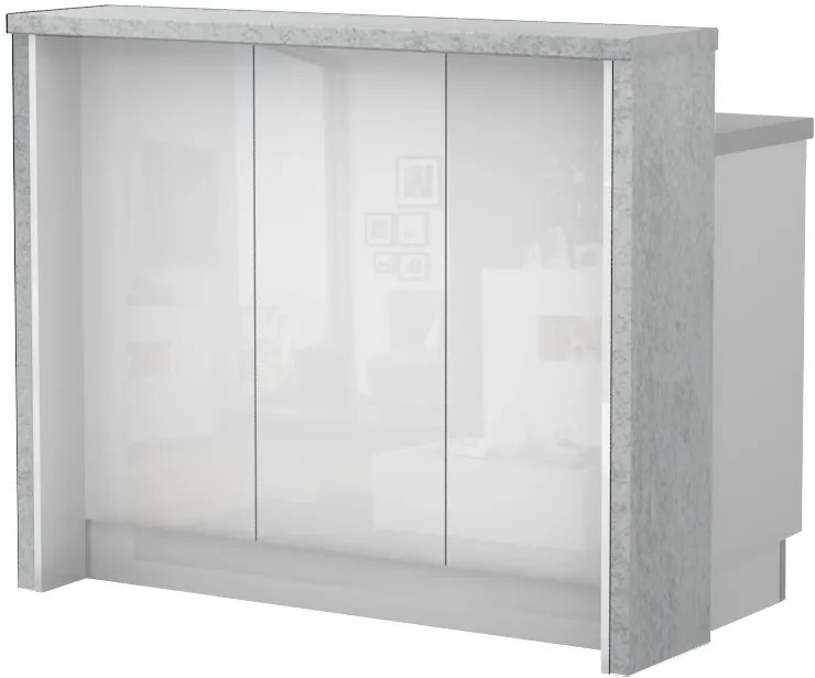 Островна кухненска пейка Raval-Length: 135 cm.-White glossy-Carini Wallnut