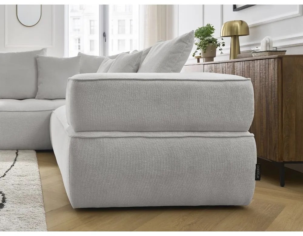 Светлосив шенилов ъглов диван (ляв ъгъл/L форма) Whesley – Bobochic Paris