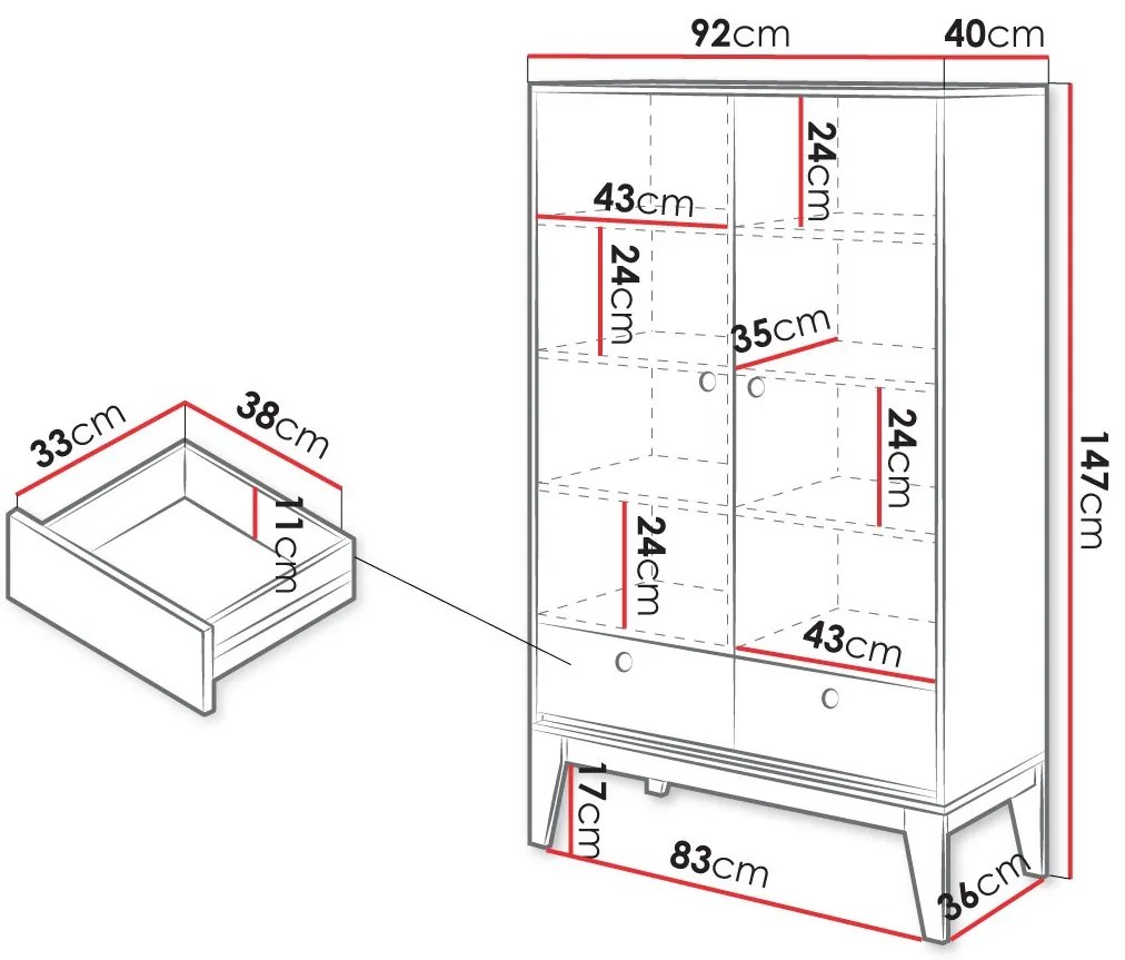 Гардероб Femii mini 2D2S 2 врати