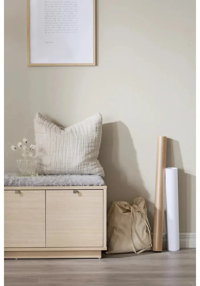 Сива/естествена стойка за обувки от декор от дъб за сядане Confetti – Rowico