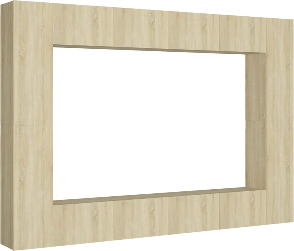 3078985 vidaXL Комплект ТВ шкафове от 8 части, дъб сонома, инженерно дърво