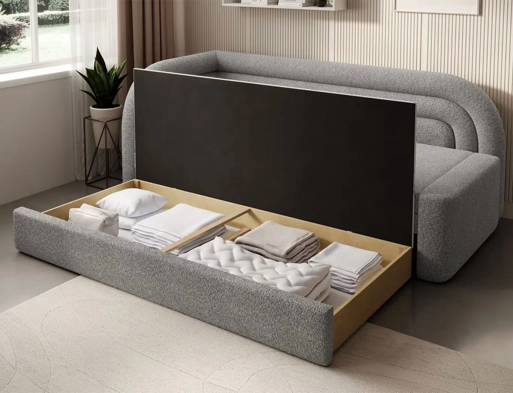 Разтегателно легло Fanuci - Сиво - Ляво