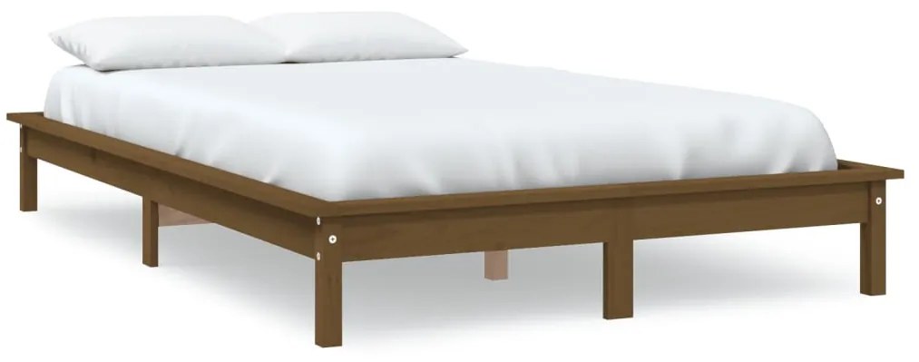 820564 vidaXL Рамка за легло, меденокафява, бор масив, 200x200 см