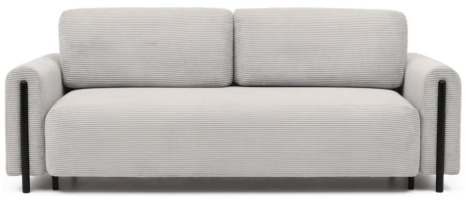 Бежов разтегателен диван с място за съхранение от рипсено кадифе 244 cm Arcadova – ELTAP