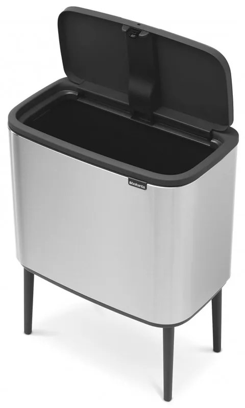 Кош за боклук Brabantia Bo Touch 651115, 11+23 л, Леко затваряне, Противоплъзгаща основа, Устойчив на пръстови отпечатъци, Инокс/Мат