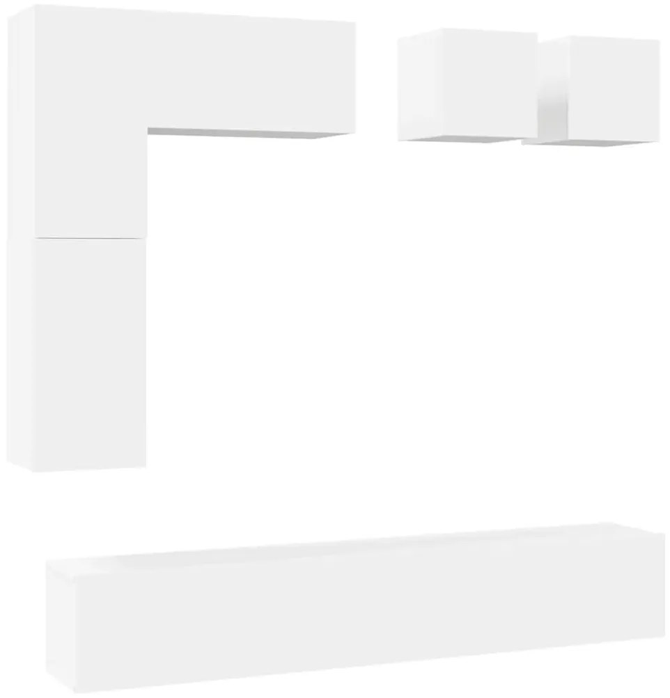 3078704 vidaXL Комплект ТВ шкафове от 8 части, бял, инженерно дърво