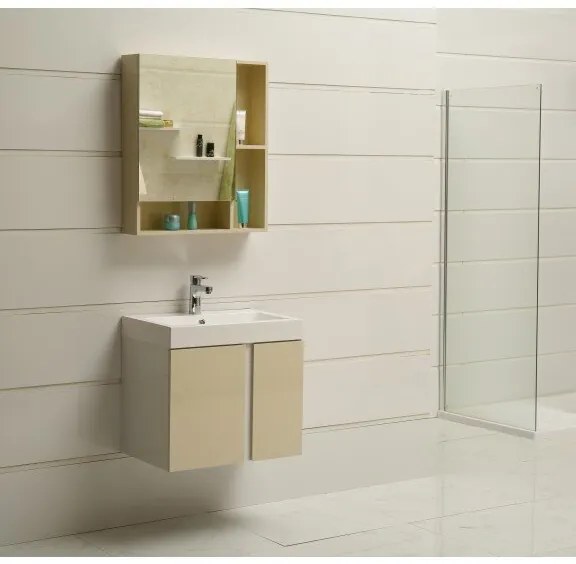 Конзолен PVC шкаф ICP 6087 Beige с умивалник, 60.8x41x55см