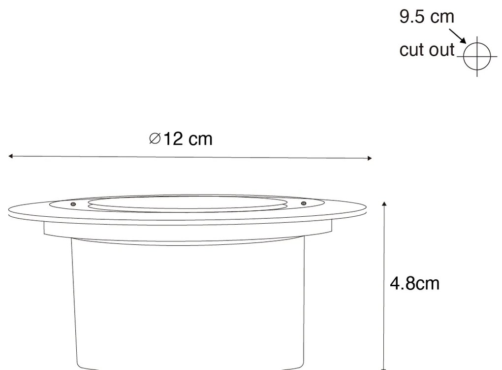 Комплект от 6 стоманени наземни прожектори с LED IP65 соларни - Terry