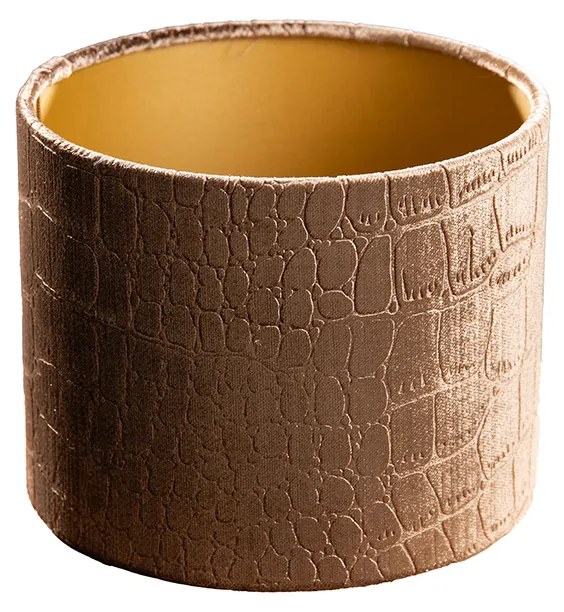 Кадифена абажура с дизайн на крокодил и златно покритие 18/18/14