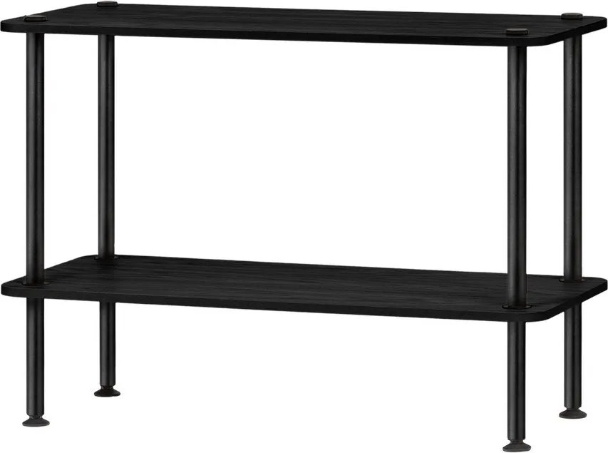 Черен стелаж от декор от дъб 80x54,5x35 cm Teidi – noo.ma