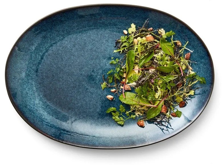 Черна/синя глинена чиния Gastro Dark Blue/Black – Bitz