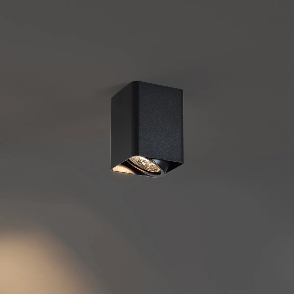 Дизайнерски повърхностно монтиран прожектор черен GU10 70 мм, въртящ се и накланящ се - Vox