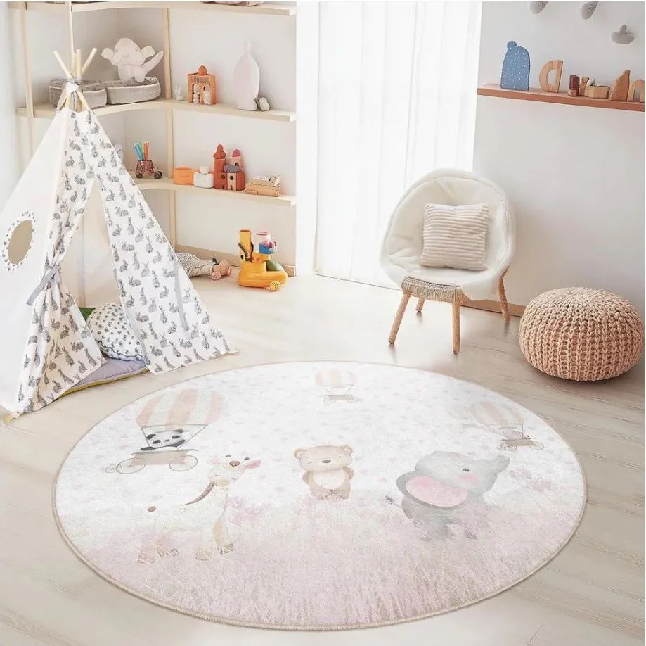 Детски килим подходящ за пране ø120 cm Dainty Animals – Mila Home
