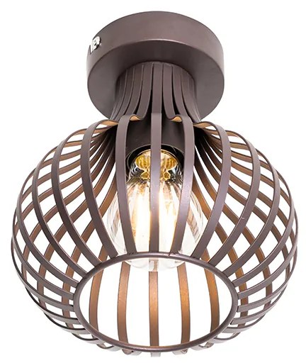 Модерна таванна лампа кафява 18 см - Saffira