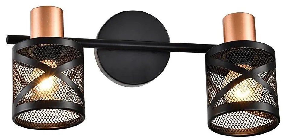 Prezent 75468 - Спот аплик ANTARES 2xE14/40W/230V черен/меден