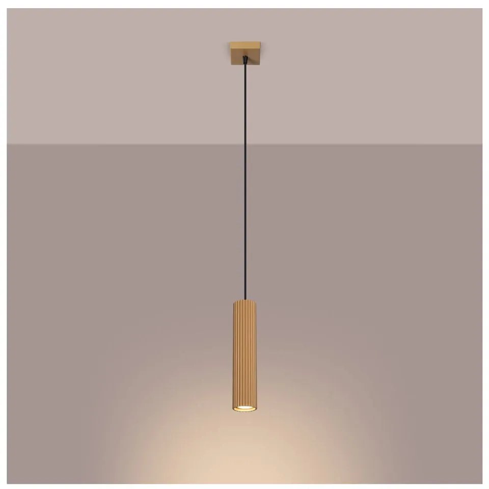 Висящо осветително тяло в златист цвят Gleam – Sollux