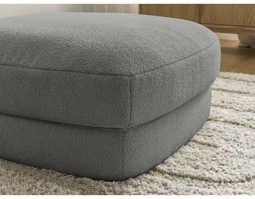 Тъмносива табуретка от прежда с примки от букле Leonore – Bobochic Paris