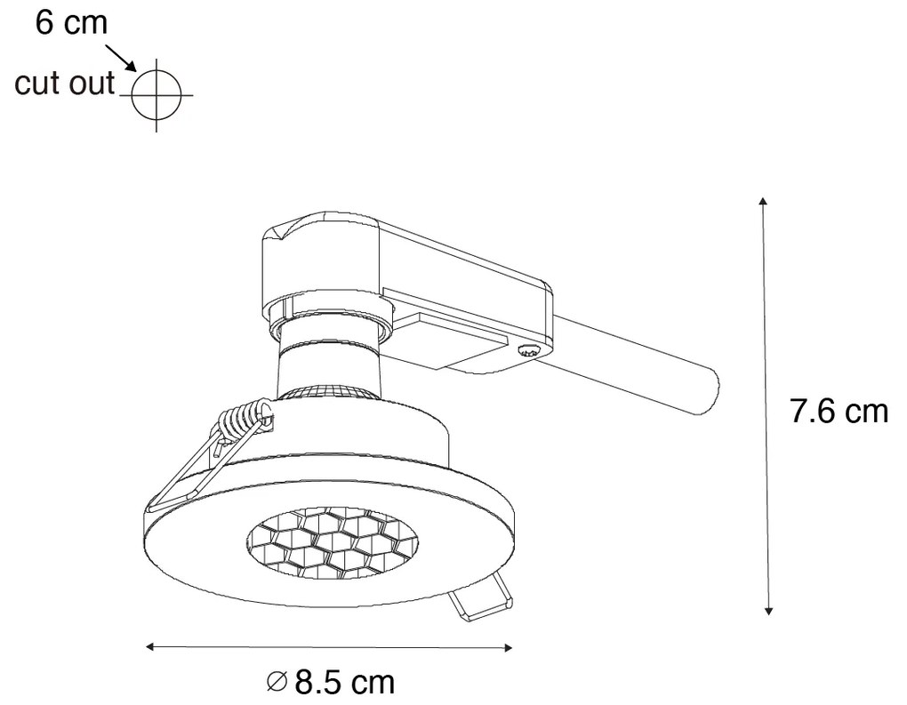 Комплект от 6 модерни вградени спота за баня златисти IP54 - Shed Honey