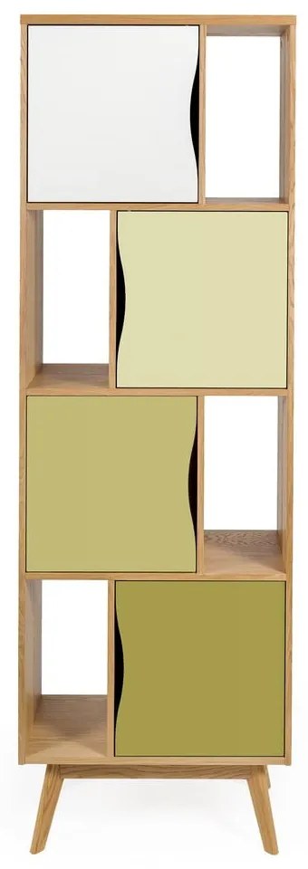 Зелен шкаф за книги 65x191 cm Avon - Woodman