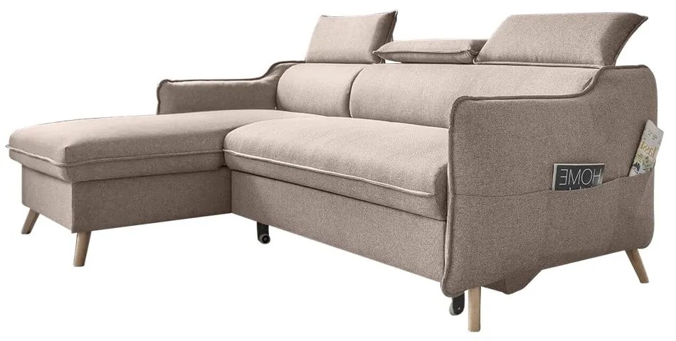 Бежов ъглов разтегателен диван, ляв ъгъл Sweet Harmony - Miuform