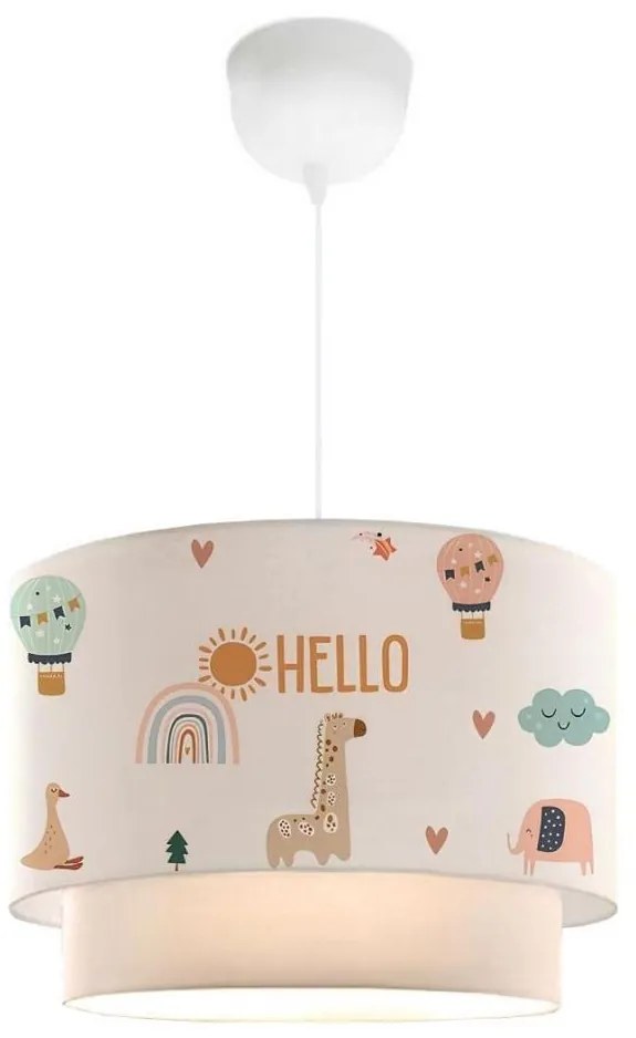 Полилей за детска стая CANDY 1xE27/40W/230V бял/многоцветен