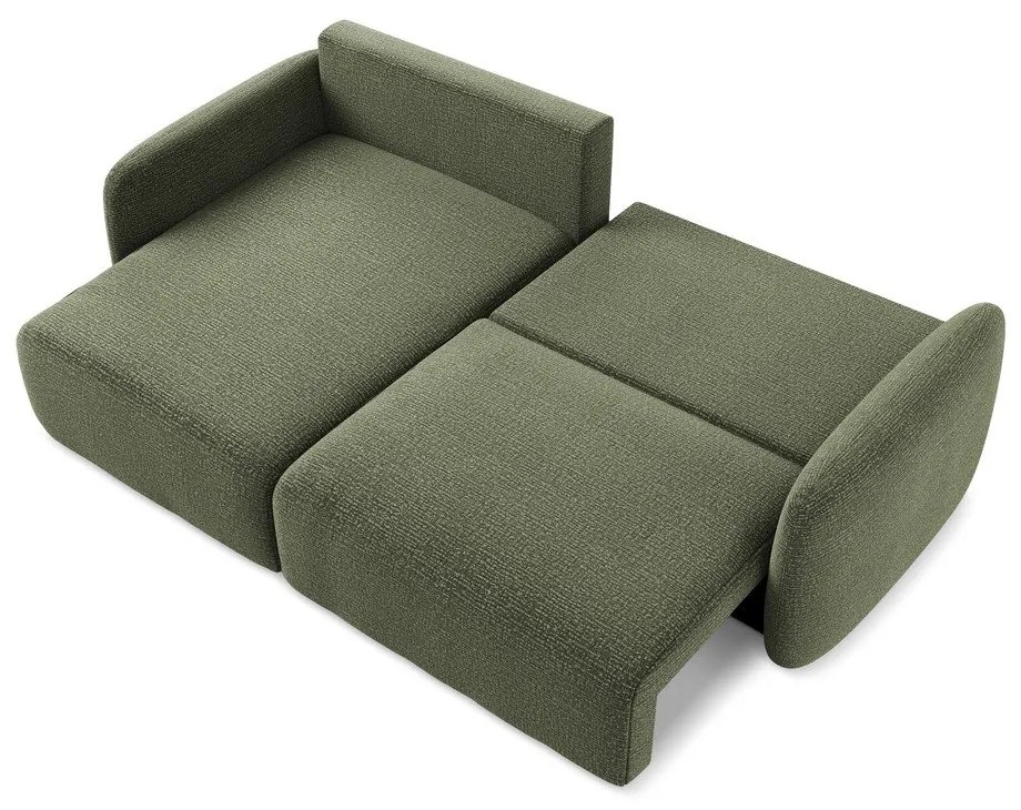 Зелен разтегателен ъглов диван с място за съхранение (ляв ъгъл) Kalena – Makamii