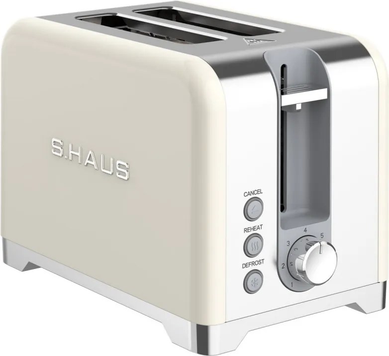 Тостер за хляб Swiss Haus SH-TO2020, 900W, 7 нива на изпичане, Размразяване, Претопляне, Отказ, Звуков сигнал, Кремав