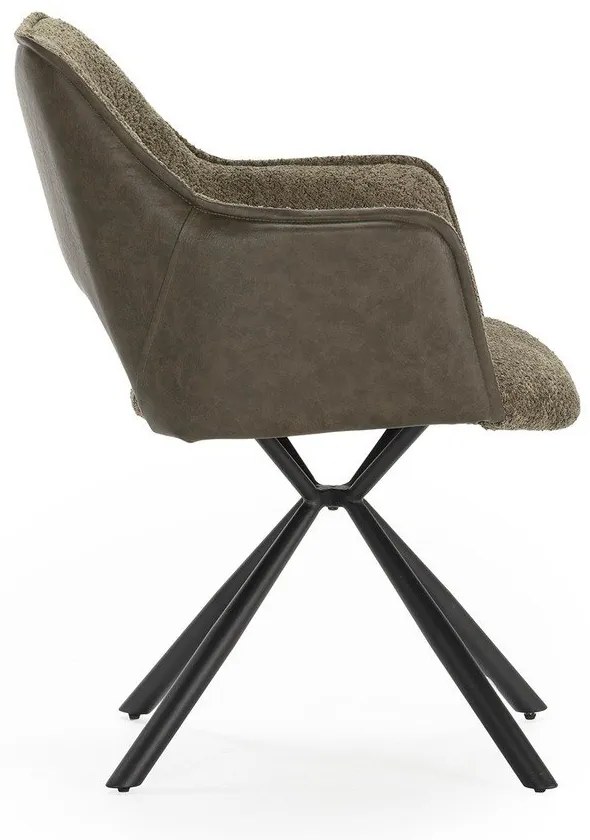 Зелени тапицирани трапезни столове в комплект с подлакътници 2 бр. Mariel – Marckeric