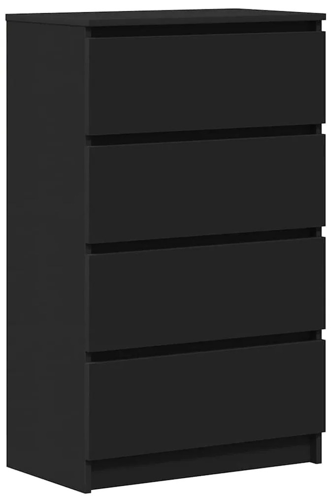 800532 vidaXL Сайдборд, черен, 60x35x98,5 см, инженерно дърво
