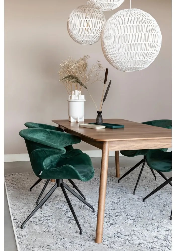 Сгъваема маса за хранене с плот от орехово дърво 90x180 cm Glimps - Zuiver