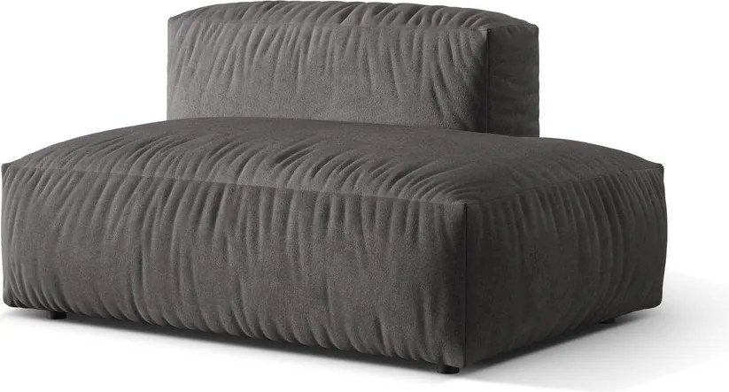Сив кадифен модул за диван (десен ъгъл) Martina – Micadoni