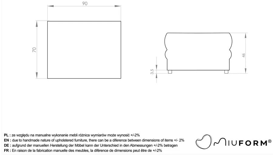 Светлосива табуретка Wilson – Miuform
