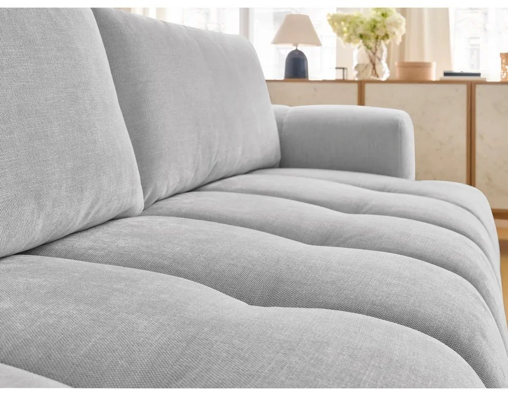 Светлосив сгъваем/с място за съхранение диван 251 cm Fuji – Bobochic Paris