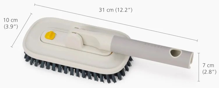 Четка за почистване на плочки Joseph Joseph CleanTech 6500022, 31 см, Отвор за окачване, Сив/Жълт
