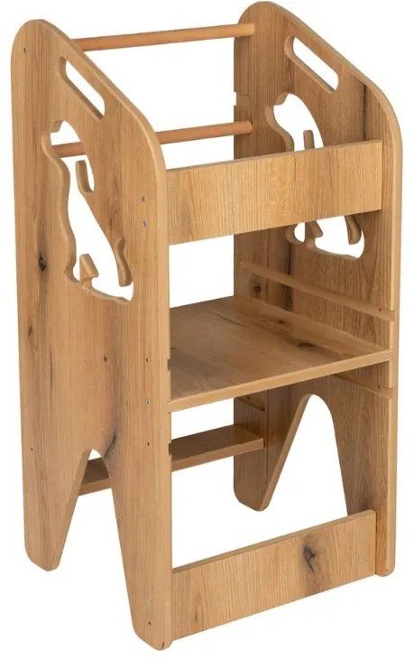 Детски кухненски помощник - безопасна учебна кула с регулируема височина medveď