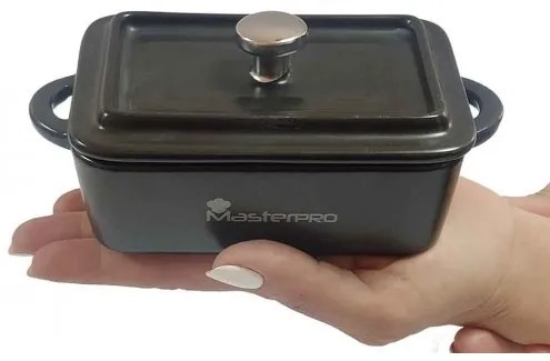 Керамична мини тенджера с капак правоъгълна Masterpro