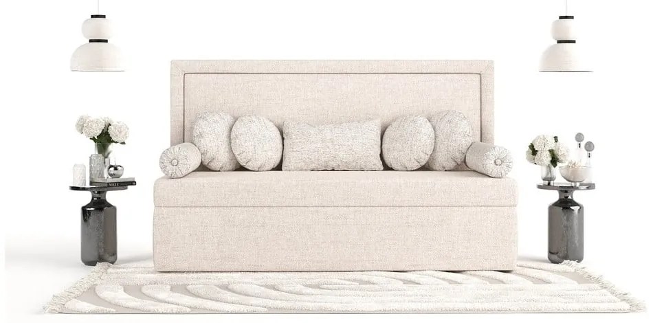 Бежово тапицирано единично легло 100x200 cm Scala – Maison de Rêve