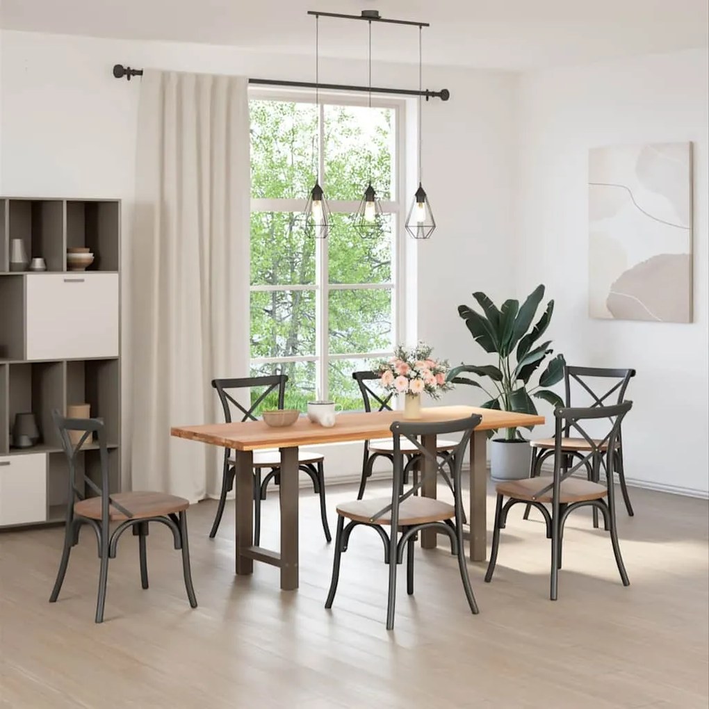 4013307 vidaXL Крака за трапезна маса, естествена стомана, 2 бр., 60 x (72-73) см, стомана